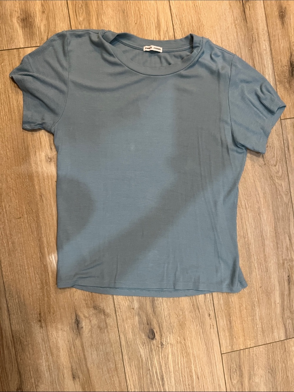 NEW stretchy fitted soft ribbed tee. Nordstrom. Sweet Romeo. Blue